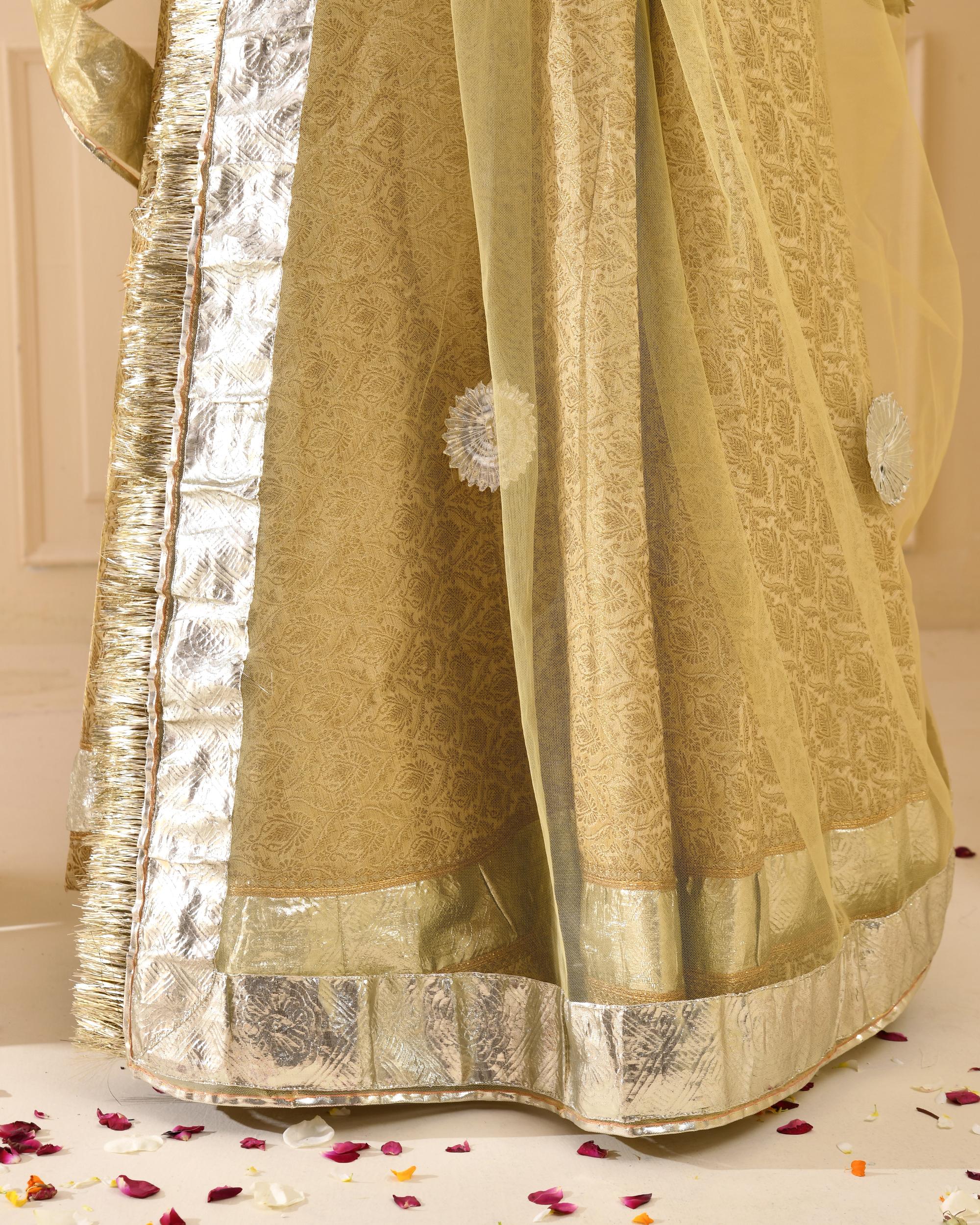 Zari Handwork Cream Poshak - Image 4