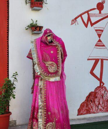 Rani shaded dankahand work poshak