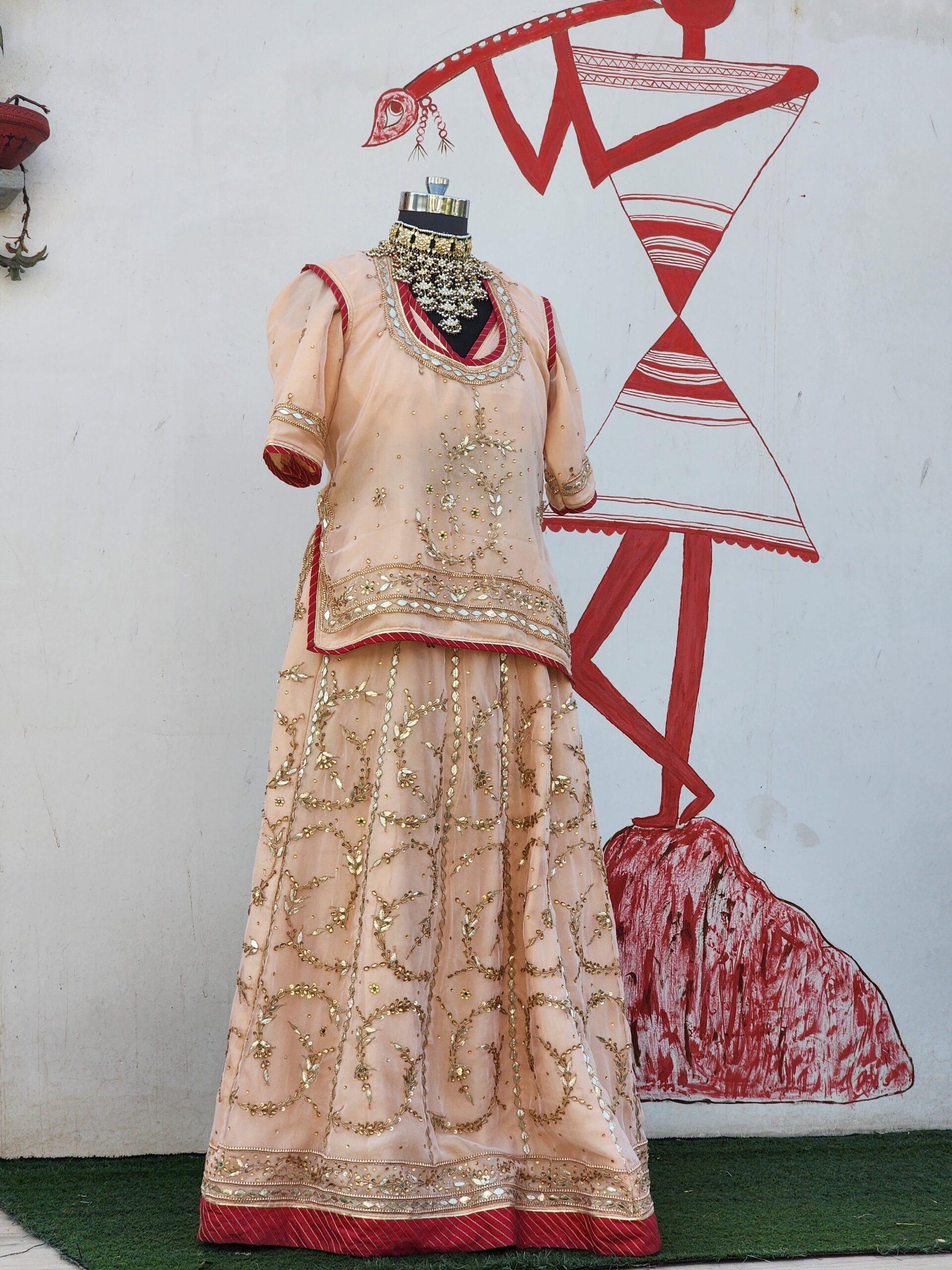 Biscuit color Gotta-patti poshak - Image 3