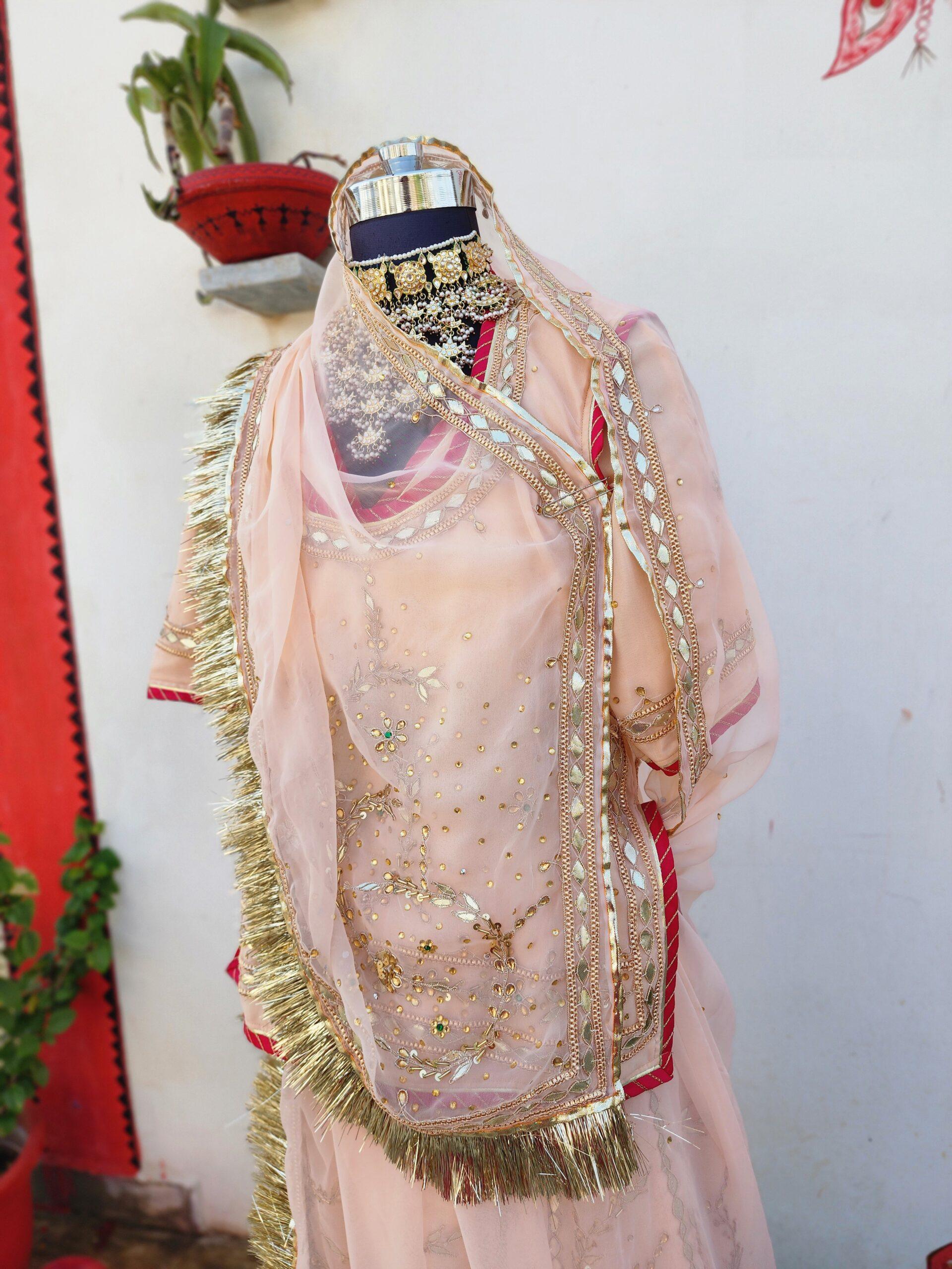 Biscuit color Gotta-patti poshak