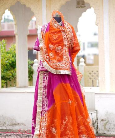 Wine color Sikhiya work poshak