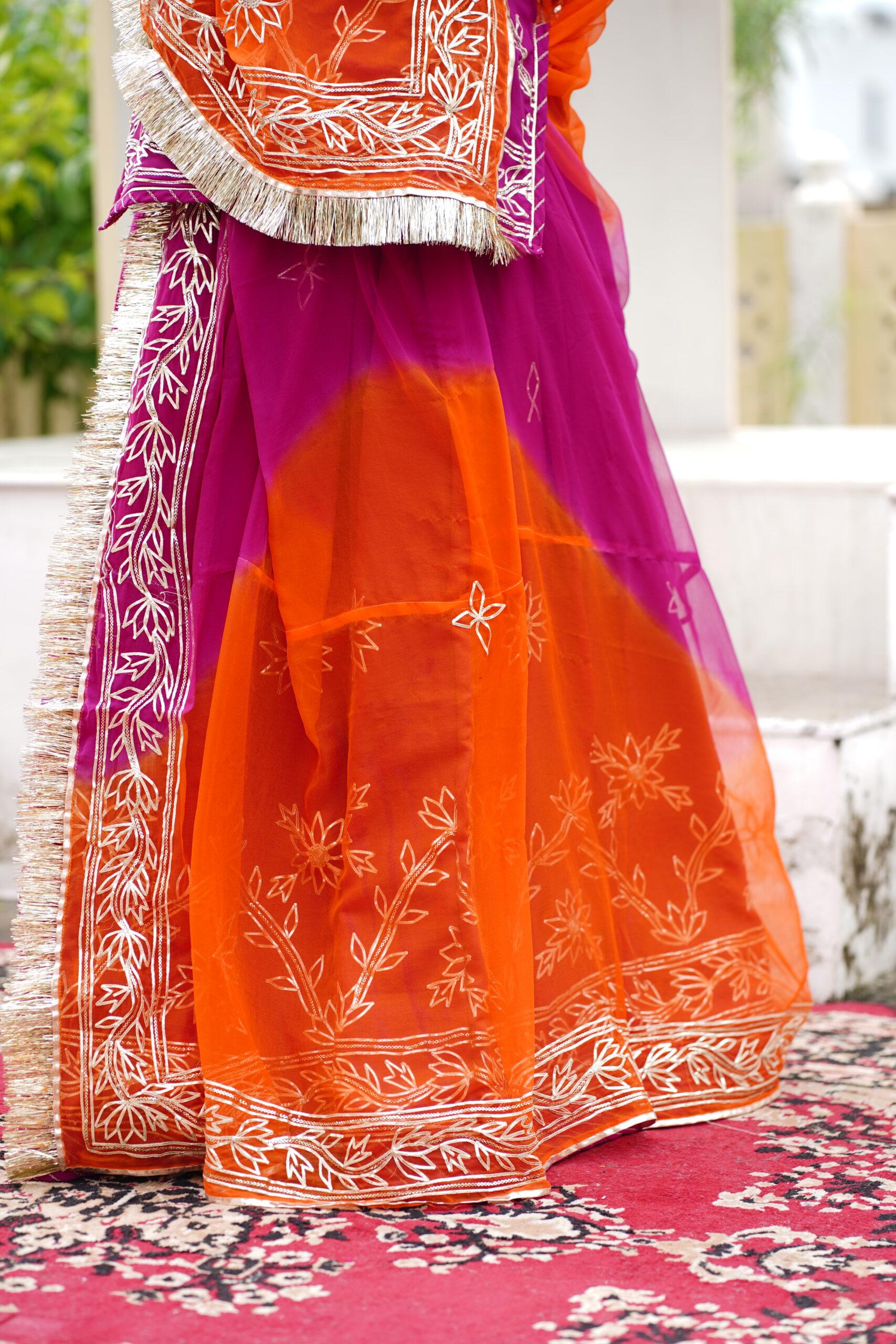 Wine color Sikhiya work poshak - Image 4