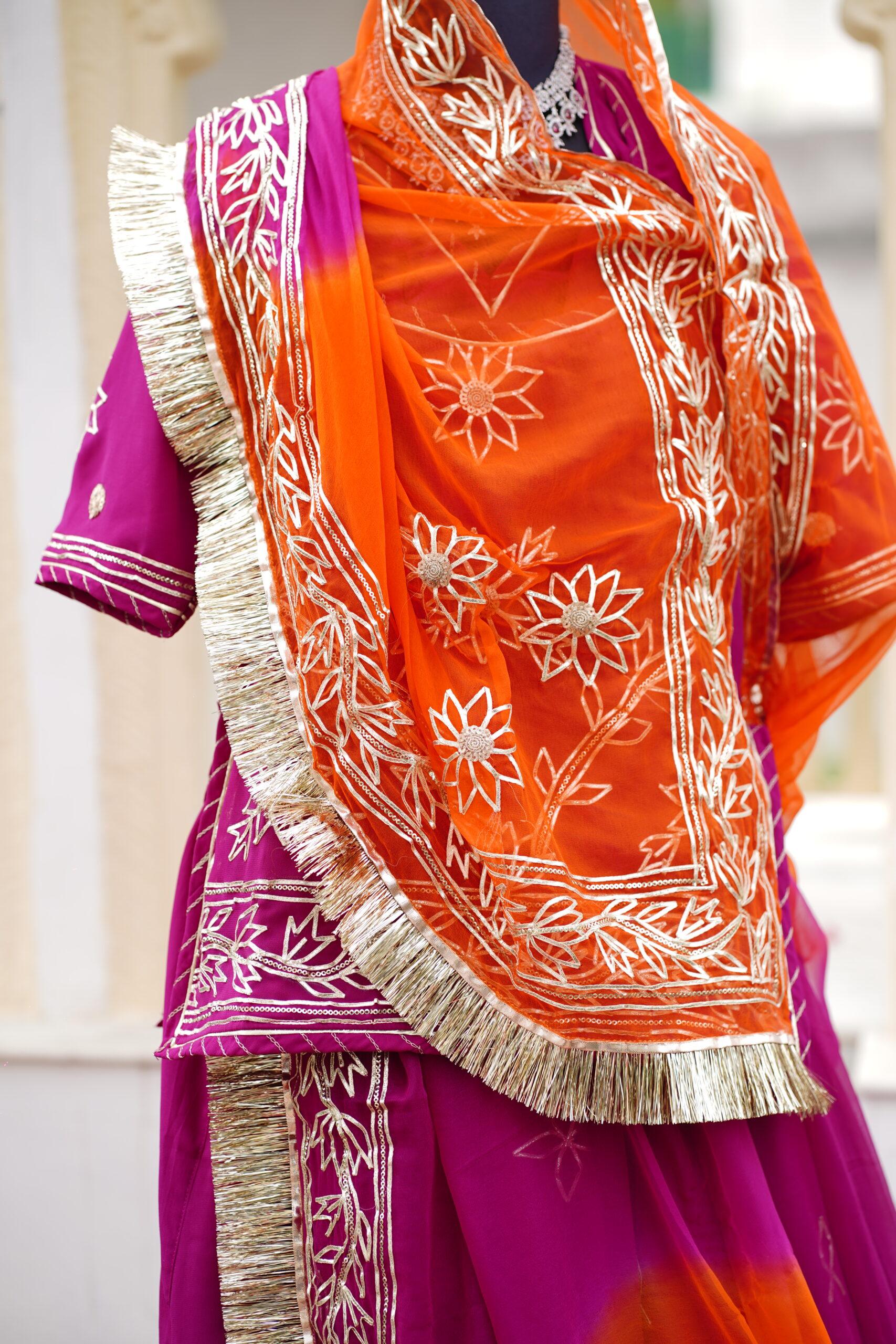 Wine color Sikhiya work poshak - Image 3