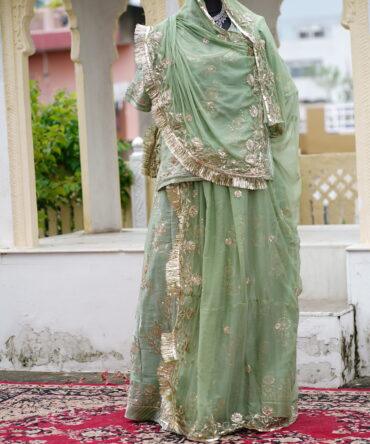 Pissta Green tissue poshak