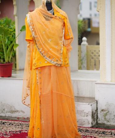 Gota patti flower yellow poshak