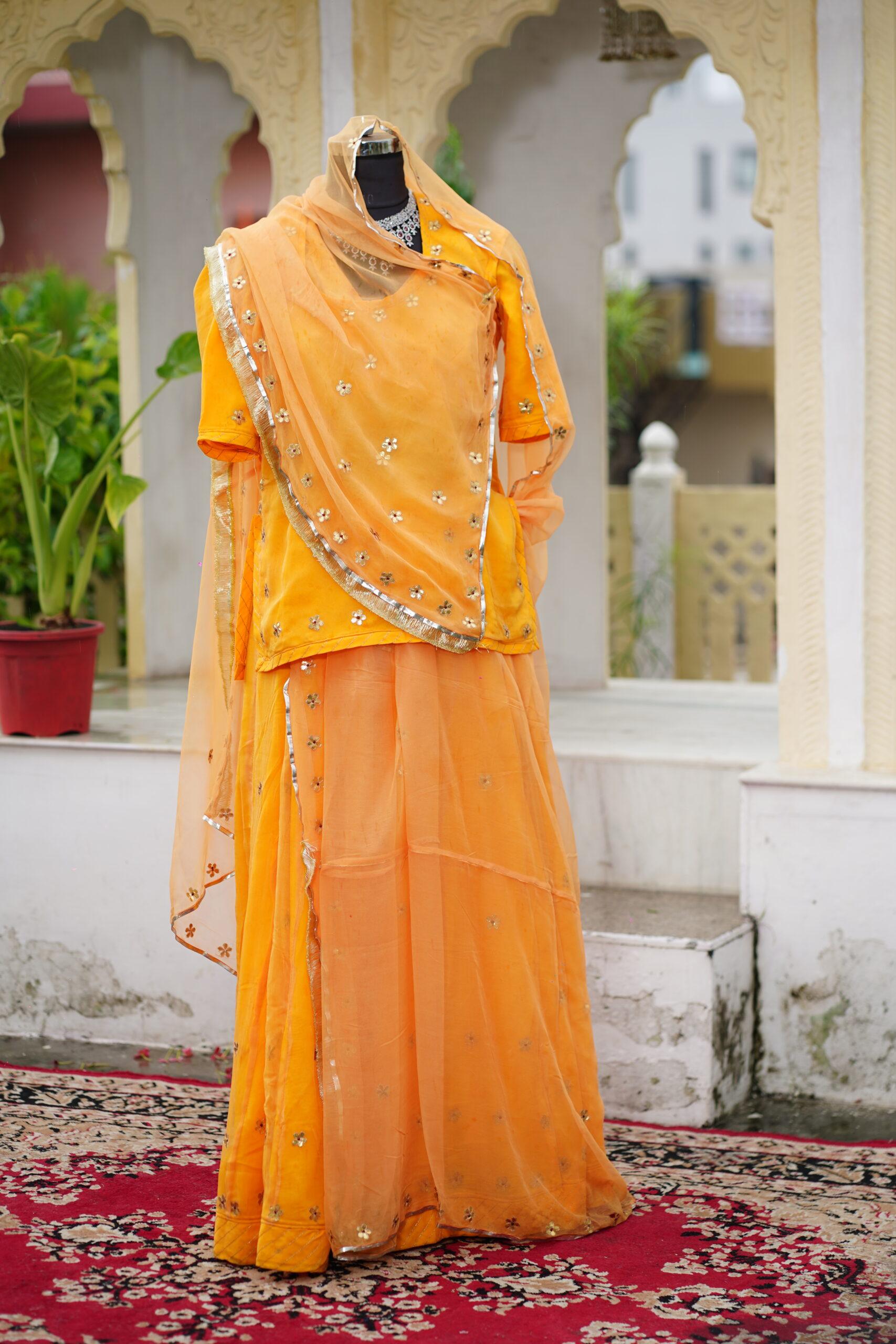Gota patti flower yellow poshak