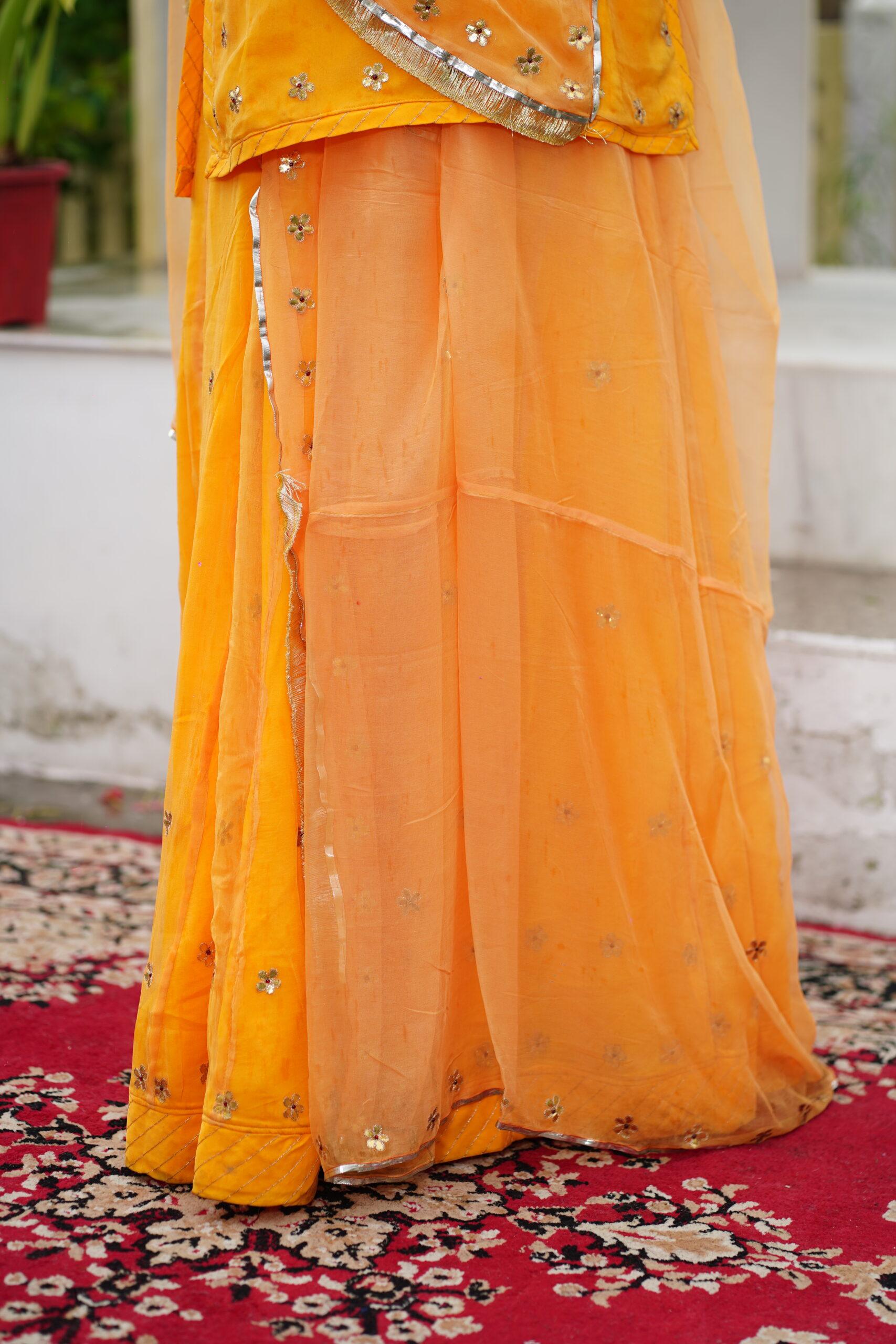 Gota patti flower yellow poshak - Image 3